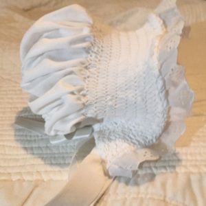 Vintage smocked bonnet
